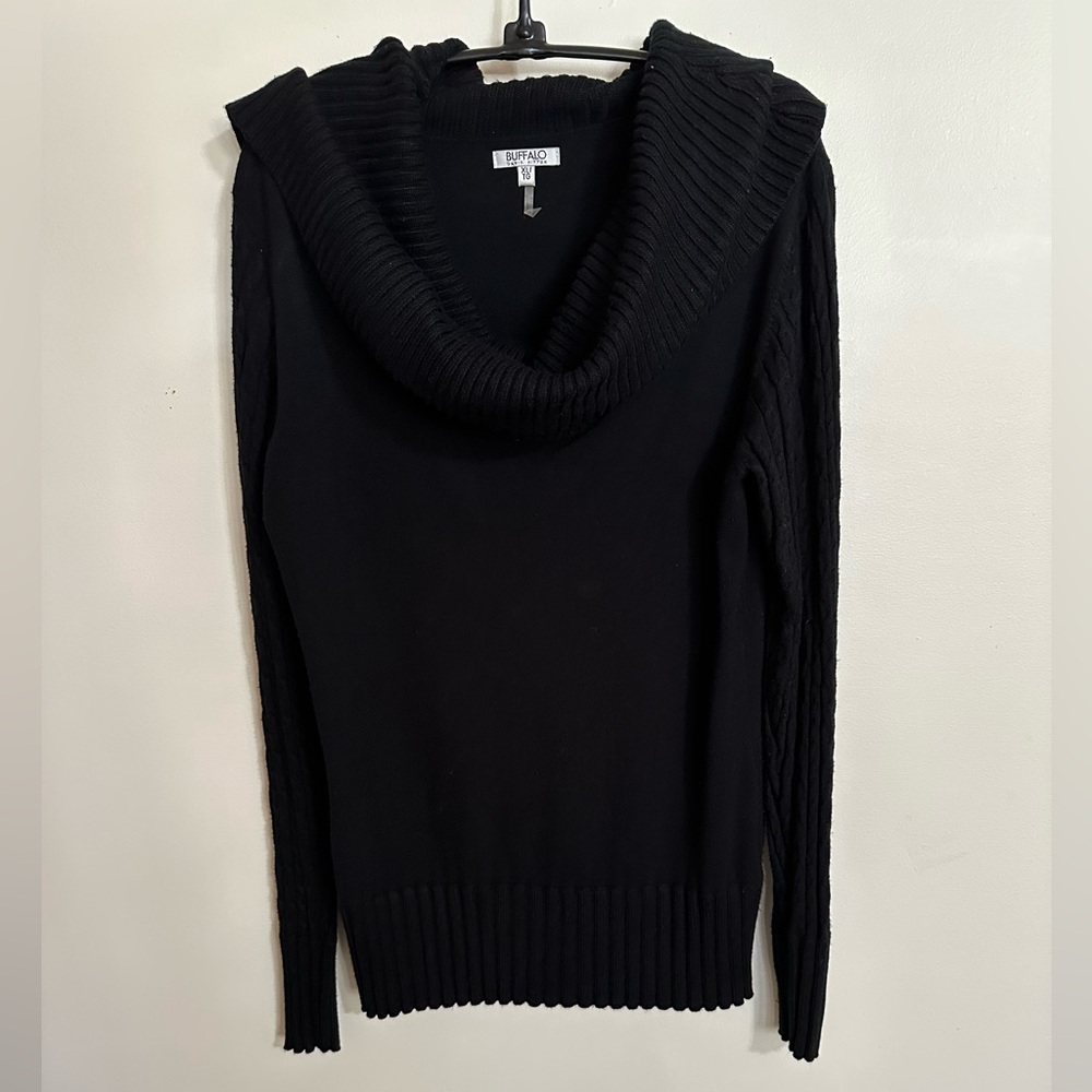 Buffalo David Bitton Black Cowl Neck Pullover